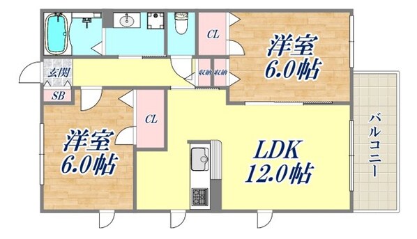 シャーメゾン豊楽　A棟の物件間取画像